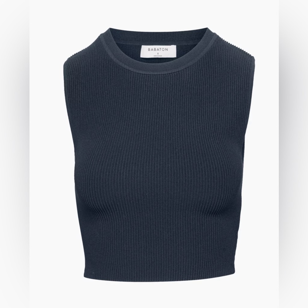 Aritzia Babylon Sculpt Knit Muscle Tank - Navy